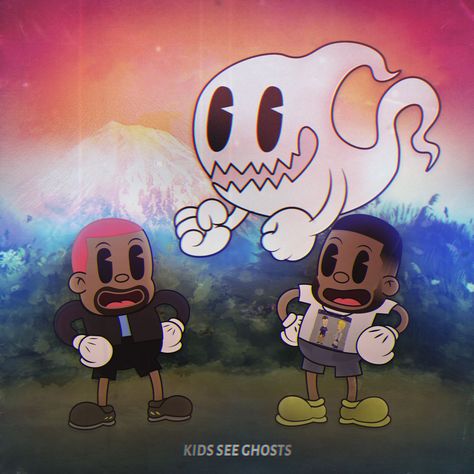 Kid Cudi Wallpaper, Kanye West Kids, Kids See Ghosts, 1930s Cartoons, Rapper Wallpaper Iphone, Album Artwork Cover Art, Anime Rapper, Rapper Art, Music Album Art