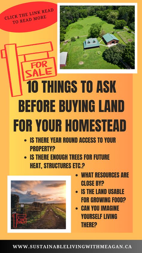 🏡Top 10 tips I wish I would’ve asked myself before buying my first piece of land to build our homestead. 👉click the link read the post and learn top 10 questions you should be asking before purchasing your permanent land for your homestead🥬🍄🚜🏡. #buylandtobuild #homesteading #buyingland #buildingahomestead #homesteadingfromscratch #offgrid Buying Land For Homestead, Buying Land To Build A House, Allotment Planning, Wood Gasifier, Live Off Grid, Living Off Grid, Buying Land, Homesteading Tips, Things To Ask