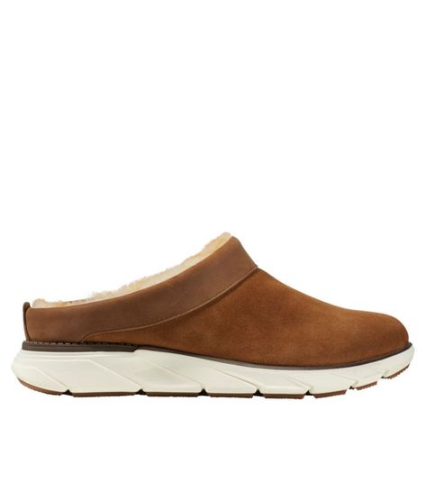 Supremely cushioned with a sumptuous shearling lining, these easy-to-wear clogs provide exceptional comfort at home and around town. Half sizes order up. High-quality suede upper with full-grain leather collar. Sumptuous shearling regulates foot temperature and wicks away moisture. B-Bound midsole for supreme comfort, cushion, support and durability. VertiGrip rubber outsole for traction on multiple surfaces. Imported. | Women's Kennebec Shearling Clogs, Suede Leather/Rubber Shearling Clogs, Country Style Outfits, Saddle Shoes, Shearling Slippers, Clog Slippers, Women's Slippers, Beach Cottage, Leather Collar, Womens Clogs