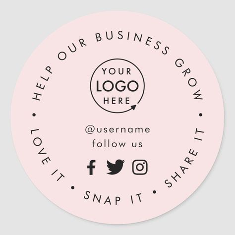 Grow your business with social media! Pink logo round sticker. #socialmedia #marketing . #Cheesecake_Cartoon #Business_Stickers_Logo #Round_Sticker_Design #Business_Logo_Stickers Sticker Business Logo Ideas, Business Labels Stickers, Cheesecake Cartoon, Small Business Logo Ideas, Business Stickers Logo, Round Sticker Design, Sticker Small Business, Sales Goals, Small Business Stickers