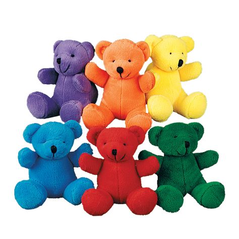 Plush Bright Color Bears - OrientalTrading.com Spooky Circus, Carnival Event, Game Booth, Plush Bears, Teddy Bear Party, Game Prizes, Operation Christmas Child, Teddy Bear Picnic, Bear Party