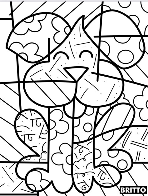 Romero Britto Art Lesson, 1st Grade Crafts, Romero Britto Art, Britto Art, Pop Art Coloring Pages, Colouring Printables, Elementary Art Projects, Art Lessons Elementary, Cute Coloring Pages