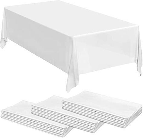 24 White Premium Plastic Tablecloth - 108 X 54 Plastic Table Cloth | Disposable Tablecloths | White Tablecloths | Plastic Table Cover | Paper Tablecloths for BBQ, Party, Fine Dining, Wedding ,Outdoor Paper Tablecloths, Plastic Table Cloth, Cloth Table Covers, Paper Tablecloth, Plastic Table Cover, Dining Wedding, Paper Table, Vinyl Tablecloth, Plastic Table Covers