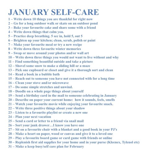 A Positivity and Self-Care Calendar for January – The Craftiest Workshop How To Stay Mentally Healthy, January Mental Wellness Month, January Rituals, Winter Mental Health, Banish Negativity, Free Podcasts, January Ideas, January Activities, Calendar January