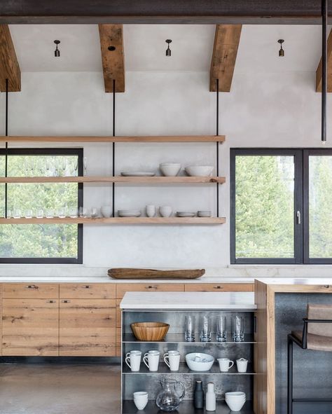 PDG on Instagram: “Serpens Trail 📸: Gordon Gregory @gordongregoryphoto 🛋: PDG” Shelves In Front Of Window, Montana Interior Design, Holistic Design, Wooden Mantel, Montana Homes, Rustic Cabinets, Hill Interiors, Organic Cleaning Products, Mountain Living