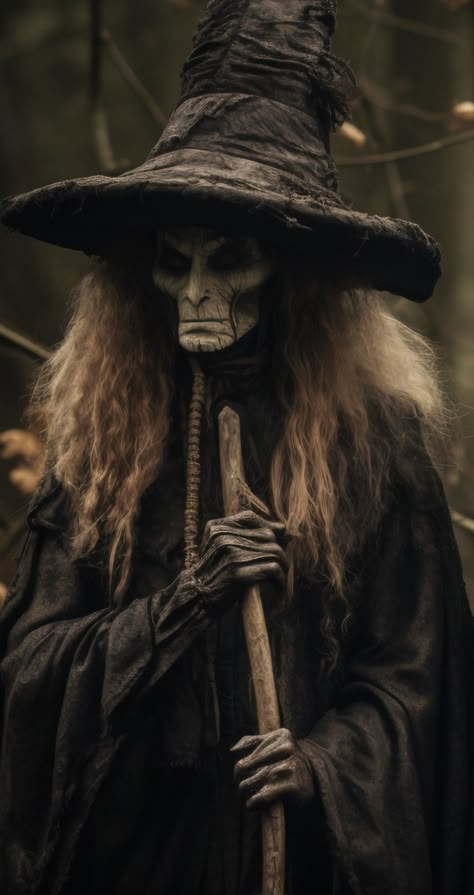 Scary Witch Costume, Scary Witch Makeup, Male Witch, Scary Witch, Creepy Photos, Halloween Witch Decorations, Halloween Makeup Inspiration, Halloween Ii, Halloween Artwork