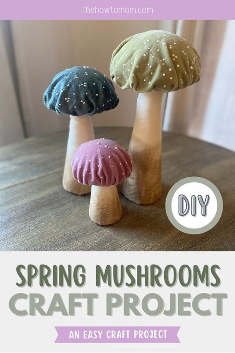 Welcome spring with these cute whimsical velvet mushrooms! They add a sweet pop of whimsy and color to your home. Click to learn how to make these home decor items now! Easy Spring Decor Diy, Spring Crafts Adults, Spring Craft Diy, Spring Adult Crafts, April Crafts For Adults, Spring Craft Ideas For Adults, Spring Crafts For Seniors, February Crafts For Adults, Spring Crafts For Adults Diy