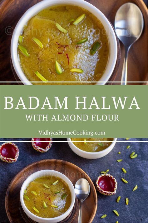 Quick and delicious badam halwa recipe with store-bought almond flour. An easy-peasy instant badam halwa recipe that you can make for any occasion! #badamhalwa #instantbadamhalwa #badamhalwawithalmondflour #almondhalwa Badam Halwa With Almond Flour, Badam Halwa Recipes, Almond Halwa, Recipes Using Flour, Badam Halwa, Halva Recipe, Amazing Vegetarian Recipes, Regional Recipes, Cola Cake