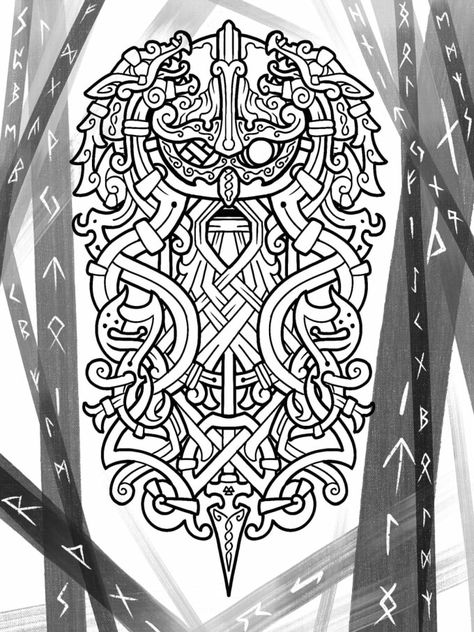 For only $75, Garsiauw will make you viking knotwork styled tattoo design. | If you want a CUSTOM viking/nordic knotwork styled tattoo design but you can't find any tattooist near your area that can do the work, worry | Fiverr Nordic Knotwork, Runes Tattoo, Celtic Sleeve Tattoos, Traditional Viking Tattoos, Viking Rune Tattoo, Viking Knotwork, Scandinavian Tattoo, Arte Viking, Viking Tattoo Symbol