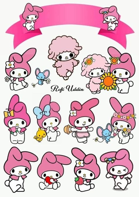 Unicorn Topper, Cupcake Toppers Free, March Themes, Photo Cake Topper, 1st Birthday Girl Decorations, Hello Kitty Printables, Preppy Stickers, Birthday Cake Topper Printable, Melody Hello Kitty