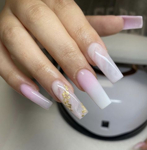 Simple Square Acrylic Nails, Nail Ideas Marble, Marble Acrylic Nails, Luv Nails, Acrylic Nails Nude, Glitter Nails Acrylic, Fake Nails Designs, Wow Nails, Subtle Nails