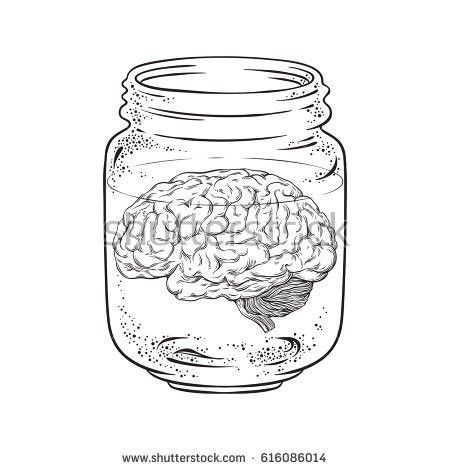 Brain In A Jar Tattoo, Tattoo Design Hand, Blackwork Tattoo Design, Fantasy Oc, Brain Tattoo, Moon Set, Ceramics Inspiration, Snake Tattoo Design, Flash Tattoo Designs