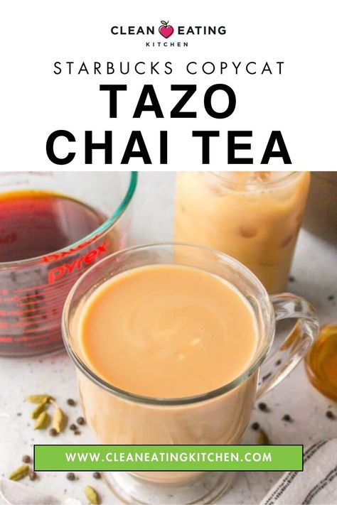 Craving the comforting taste of Starbucks' Tazo Chai Tea? Now you can enjoy it at home with this easy copycat recipe! Make a batch to store in the fridge and enjoy a cozy cup whenever you like. Just add milk and heat for a delicious treat. Tazo Chai Tea Concentrate Recipe, Chai Tea Latte Concentrate Recipe, Chi Tea Recipe, Tazo Chai Tea Latte Recipe, Tea Concentrate Recipe, Tazo Chai Tea, Inflammatory Drinks, Tazo Chai, Chai Tea Concentrate