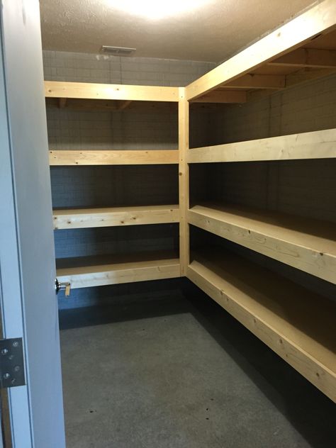 Storage Closets Basement, Narrow Storage Room Shelving, Cold Storage Room Ideas Basements, Finished Storage Room, Furnace Room Storage, Large Storage Closet Organization, Basement Storage Ideas Shelves, Basement Storage Closet Ideas, Small Basement Storage Room