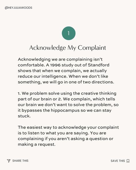 Let’s Get Real Complaining is so easy to do and the worst part, it isn’t always easy to recognize when we are doing it. If you want to improve your ability to recognize it in yourself so you can invite your spouse into partnership with you to grow the marriage you long for, write 537 in the comments below to get my YouTube episode, “How to Stop Complaining in Your Marriage.” Comment 537 to learn more about this Stanford research and how you can turn your complaints into questions. #marria... How To Stop Complaining, Business Talk, Stop Complaining, Get Real, Creative Thinking, The Worst, Problem Solving, Personal Development, To Grow