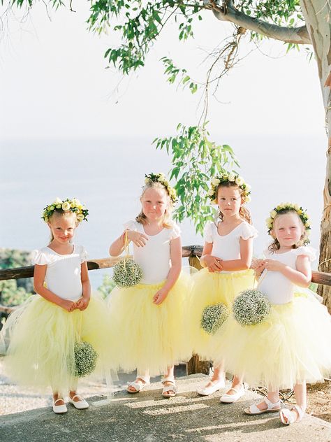 Sea View Wedding, Pale Yellow Weddings, Willow Flower, Flower Girl Outfits, Yellow Wedding Theme, Pregnant Bride, Yellow Bow Tie, Yellow Wedding Flowers, Girl Tutu Skirt