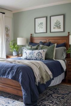 #InteriorDecor
#DesignInspiration
#HomeMakeover
#LuxuryInteriors
#DIYDecor
#HomeVibes
#DecorIdeas
#MinimalistDesign
#ScandiStyle
#BohoDecor Blue Green Bedrooms, Sage Bedroom, Home Bedroom Design, Sage Green Bedroom, Farmhouse Bedroom Decor, Bedroom Green, Decoration Inspiration, Blue Bedroom, Master Bedrooms Decor