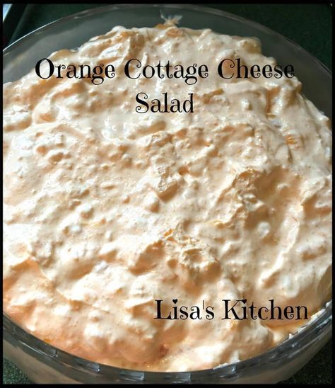 Orange Cottage Cheese Salad Cottage Cheese And Jello, Cheese Salad Recipes, Cottage Cheese Salad, Orange Jello, How To Make Orange, Potluck Dinner, Jello Recipes, Cheese Salad, One Pound