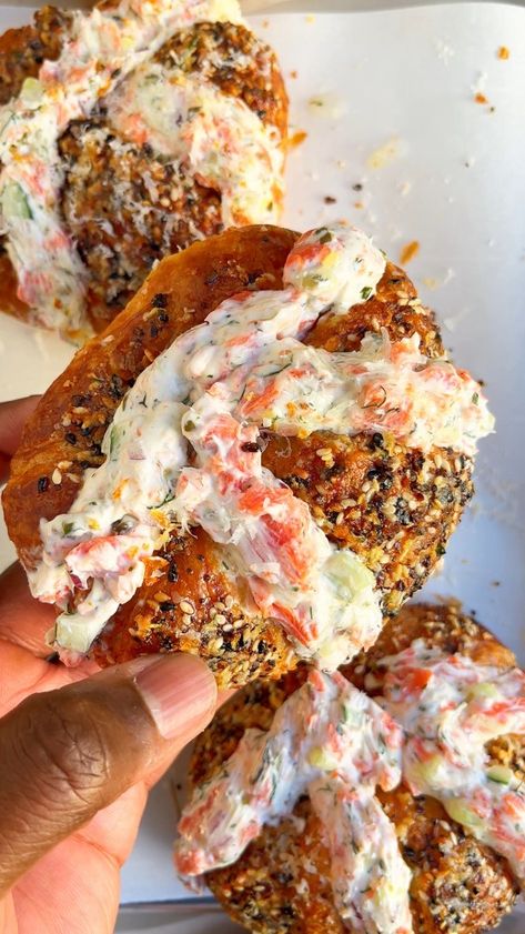 Smoked Salmon Croissants | kingcooks Smoked Salmon Bagel, Cream Cheese Crescent Rolls, Salmon Sandwich, Butter Glaze, Creamy Crab, Everything Bagel Seasoning, Croissant Recipe, Bagel Seasoning, Onion Relish