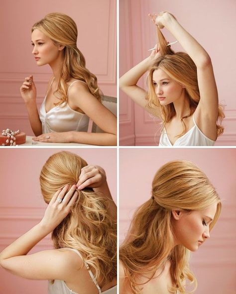 Wedding hair! Love the pouf!! Easy Formal Hairstyles, Formal Hair, Wedding Hair Down, Penteado Cabelo Curto, Formal Hairstyles, Party Hairstyles, Hair Do, Hair Envy, Feel Pretty