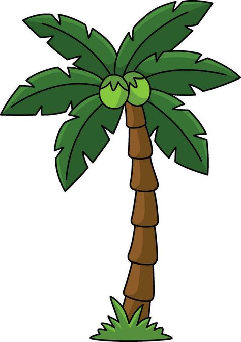 Coconut Tree Cartoon, Coconut Tree Clipart, Tree Cartoon, Tree Clipart, Tree Saw, Village House, Village House Design, Heart Tree, Coconut Tree