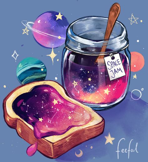 Kawaii Art Print, 귀여운 음식 그림, Illustration Kunst, Arte Do Kawaii, Fantasy Food, Stickers Kawaii, Cute Food Art, Space Jam, Dessin Adorable