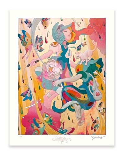 Skippers (Timed Edition) by James Jean Editioned artwork | Art Collectorz Comic Inspiration, Cumulus Clouds, James Jean, Pop Culture Art, Tapestry Design, Visual Artist, Art Style, Starry Night, Giclee Print