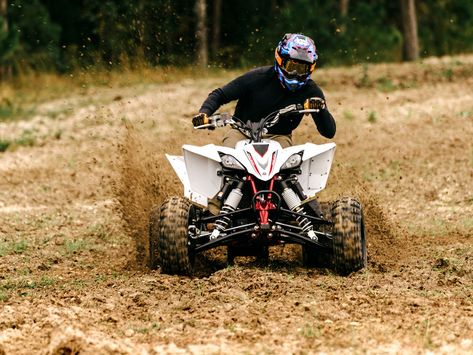 All ATVs Should Be As Fun as Yamaha's Exuberant Sport Quad Atv Quads Yamaha, Quad Racing, Sport Atv, Nitro Circus, Four Wheeling, Motocross Love, Power Bike, Atv Riding, Dirt Bike Girl