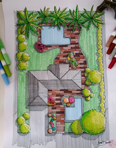 Landscape Design Drawings, Architecture Sketches, Landscape Architecture Drawing, Architecture Drawing Plan, Interior Architecture Drawing, Sensory Garden, Interior Design Sketches, Landscape Sketch, Architecture Design Sketch