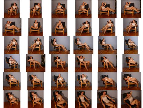 Self Photoshoot Ideas, Relaxing Pose, Self Photoshoot, Chair Poses, Poses Anatomy, References Poses, Chair Pose, People Reference, Couple Poses Reference