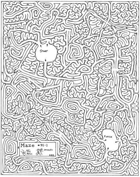 Complicated Coloring Pages For Adults | Andrew Bernhardt’s Mazes Home Page Hard Mazes, Maze Printable, Maze Worksheet, Printable Mazes, Difficult Puzzles, Mazes For Kids, Maze Puzzles, Maze Game, Color Puzzle