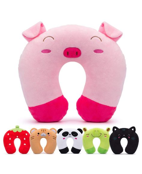 10 Best Travel Pillows for Kids | Family Vacation Critic Kids Travel Pillows, Strawberry Design, Neck Support Pillow, Sitting Position, Neck Pillow Travel, Toddler Travel, Cute Strawberry, Sleep Pillow, Neck Support