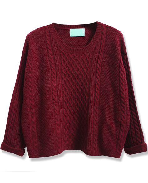 Burgandy Sweater, Batwing Shirt, Red Cable Knit Sweater, Cotton Cable Knit Sweater, Red Pullover Sweater, Long Sleeve Peplum Top, Burgundy Shirt, Batwing Sweater, Chunky Cable Knit Sweater