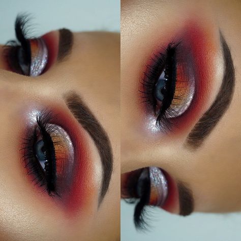 Katie Wakenshaw on Instagram: “💎🌅DIAMOND SUNSET🌅💎 Thank you to @goldf for helping me pick the name of this look! The sparkle and colours definitely reminded me of that 😍…” Sunset Eyeshadow Tutorial, Sun Set Eyeshadow Looks, Eyeshadow Sunset, Peach Glitter Eye Makeup, Sunset Eyeshadow Palette, Eye Makeup Glitter, Italian Beauty Secrets, Makeup News, Beautiful Eye Makeup