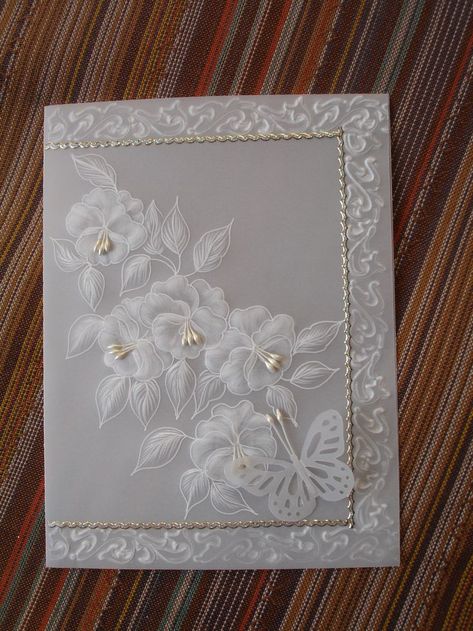 1000+ Images About Parchment Pergamano Cards On Pinterest Vellum Crafts, Pinterest Cards, Parchment Design, Embroidery On Paper, Simple Card Designs, Chloes Creative Cards, Parchment Crafts, Parchment Paper Craft, Tattered Lace Cards