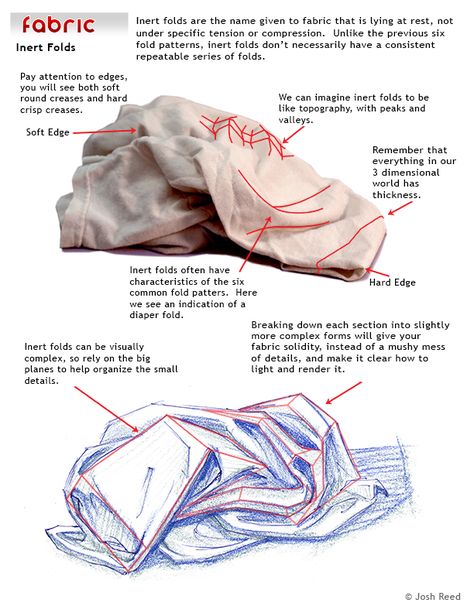 great handout for how to "see" the folds in fabric - drawing II Drapery Drawing, Fabric Drawing, Drawing Studies, Poses References, Drawing Clothes, Chiaroscuro, Drawing Lessons, Teaching Art, Life Drawing