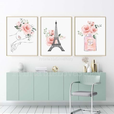 Paris Room Decorparis Wall Artblush Bedroom Decorroom Decor | Etsy Wall Art For Teenage Girls Room, Diy Paris Room Decor, Adult Girl Bedroom Designs, Paris Bedroom Ideas For Teens, Paris Room Ideas, Paris Bedroom Aesthetic, Girls Paris Themed Bedroom, Paris Themed Bedroom Decor, Paris Inspired Bedroom