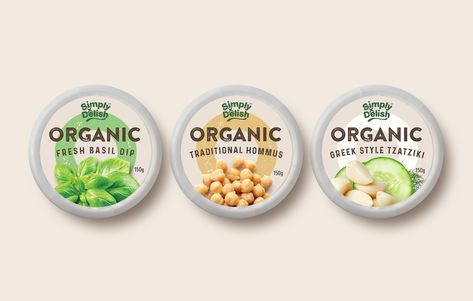 Asprey Creative Create Distinctive Simply Delish Organic Dips Packaging Design - World Brand Design Society Meat Pasta, Sauce For Rice, Photography Products, Processed Food, Wine Recipes, Seafood, Packaging Design, Packaging, Branding Design