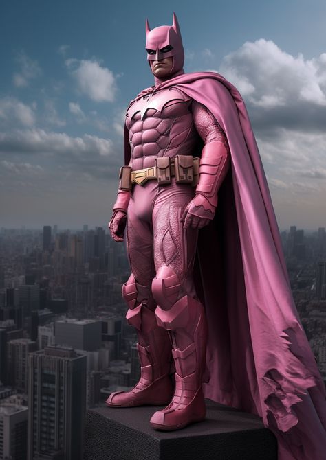 Pink Superhero Suit, Pink Batman, Pink Man, Film Marvel, Batman Armor, Batman The Dark Knight, Famous Cartoons, Pink Men, Tickled Pink