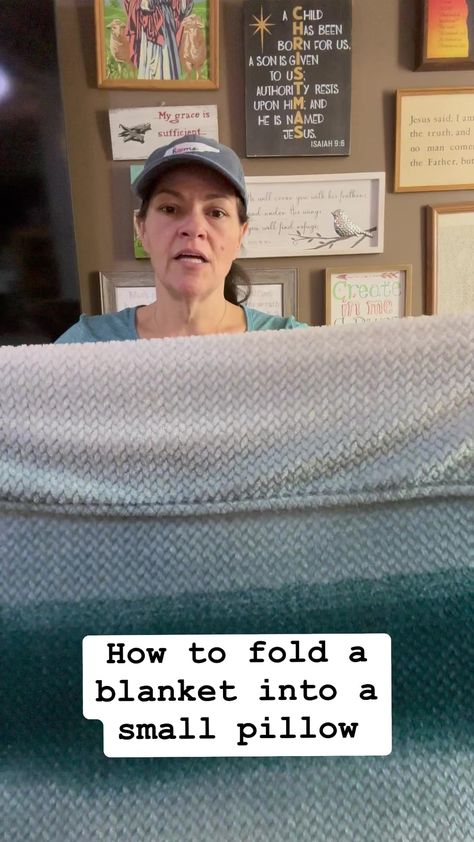 How to fold a blanket into a small pillow #howto #pillow #diy #hacks #christytipton #fbreels #fypシ | Christy Tipton | Christy Tipton · Original audio Blanket That Folds Into Pillow, Throw Blanket Pillow Fold, Folding Blanket Into Pillow, Fold Blankets Into Pillows, How To Fold A Throw Blanket On A Couch, Folding A Blanket Into A Pillow, Blanket Pillow Fold, Fold A Blanket Into A Pillow, Folding Blankets Into Pillow