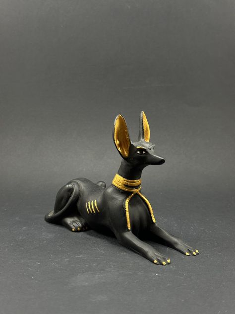 Excited to share the latest addition to my #etsy shop: Unique statue of Egyptian god Anubis Afterlife Anubis Sculpture ancient Egyptian Anubis Statue https://etsy.me/43WbZn7 #black #anubis #godofafterlife #ancientegypt #egyptianmythology #embalmingsymbol #godofdeath #d Anubis Deity Work, Anubis Altar, Anubis Aesthetic Gold, Anubis Statue Egyptian Art, Egyptian Anubis, Anubis Statue, Gold Statue, Egyptian Cat Statue, Ancient Mythology