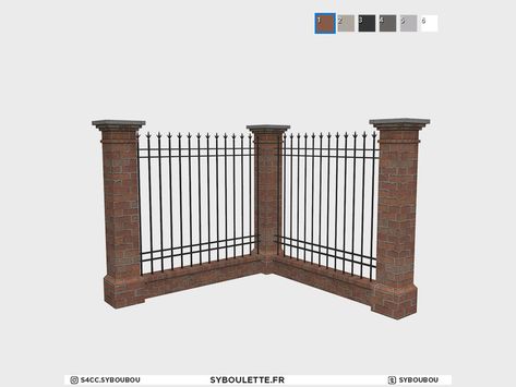 Sims 4 Cc Fence And Railing, Sims 4 Landscaping Cc, Sims 4 Fence Cc, Sims 4 Outdoor Cc, Tall Fence, Sims 4 Loft, Sim4 Cc, Sims 4 House Building, Artist Loft