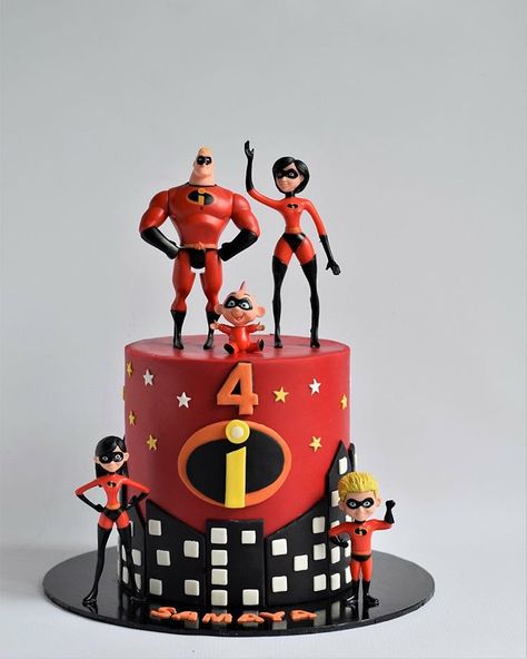 Incredibles movie theme cake. #birthadaycake #incredibles2 #incrediblescake #cakesformates Incredible Cookies Disney, Movie Theme Cake, Incredibles Birthday Party, 5th Birthday Cake, Diy Birthday Cake, 2 Birthday Cake, Superhero Cake, 2nd Birthday Party Themes, Superhero Birthday Party