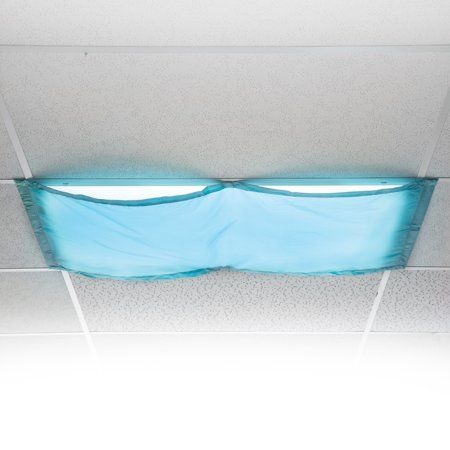 Cozy Shades filter out annoying hues in classrooms or cafeterias, softening the light for a cozier space. Designed for standard fluorescent fixtures used in schools. Includes set of 4 flame-retardant 54 x 24 inch (137.2 x 61cm) panels. Six magnets allow for single or double swags on each fixture. Includes: Flame-Retardant Panels Color: Blue. Fluorescent Light Covers, Fluorescent Lights, Shade Tent, Play Tents, Light Filters, Sensory Room, Play Tent, Light Filter, Fluorescent Light