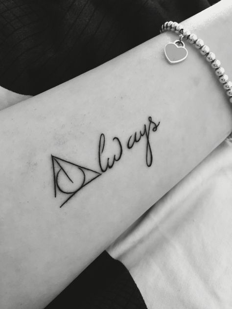 Always Tattoo, Harry Tattoos, Hp Tattoo, Potter Tattoo, Harry Potter Tattoos, Harry Potter Tattoo, Disney Tattoo, Initial Tattoo, Arrow Tattoo