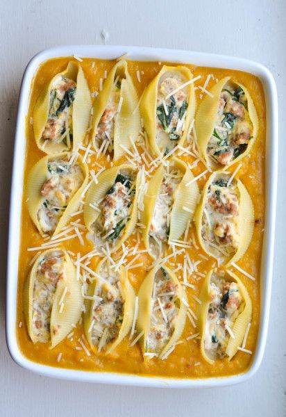 BUTTERNUT SQUASH Healthier Dinners, Squash Sausage, Sausage Stuffed Shells, Butternut Squash Sausage, Butternut Squash Sauce, Butternut Squash Recipes, Fall Food, Fall Dinner, Vegetarian Meals