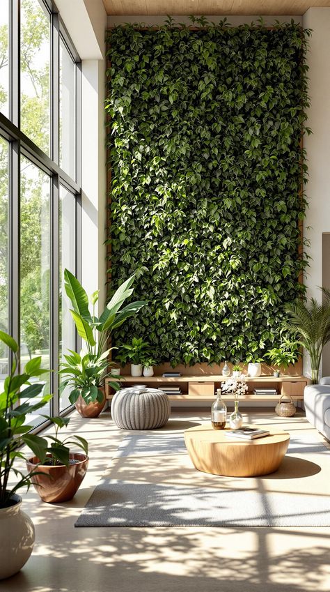 Organic Modern Decor Biophilic Residential Design, Earth Home Aesthetic, Sustainability Interior Design, Live Plant Wall Indoors, Biofilia Interior Design, Biophilic Decor, Biophilic Kitchen, Biophilic House, Biophilic Design Interiors