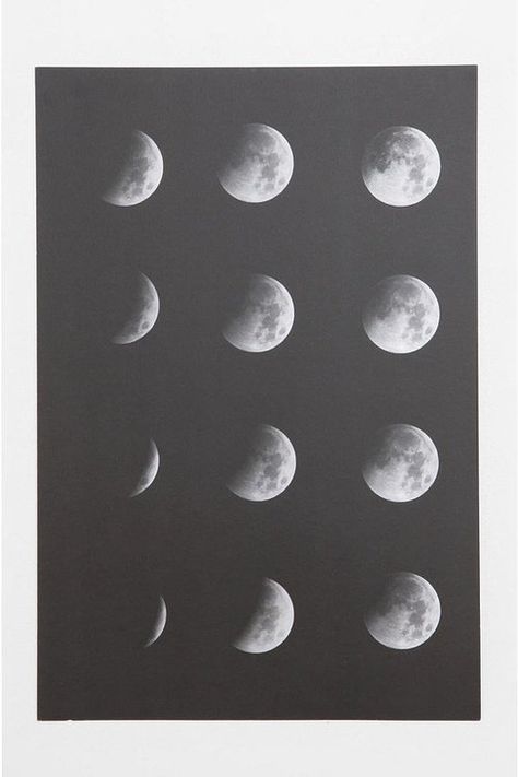 Illustration Photo, Phases Of The Moon, Dark Sky, Tumblr Photography, Decal Wall Art, Custom Phone Cases, White Photo, Moon Child, Black & White