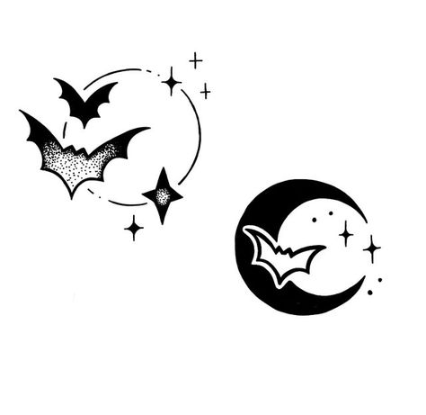 Tattoo Ideas Small For Best Friends, Simple Bat Drawing Tattoo Ideas, Cute Ghost Flash Tattoo, Bat Tattoo Matching, Tiny Vampire Tattoo, Best Friend Gothic Tattoos, Gothic Matching Tattoos For Best Friends, Witchy Tattoo Ideas Small Easy, Cute Bats Tattoo