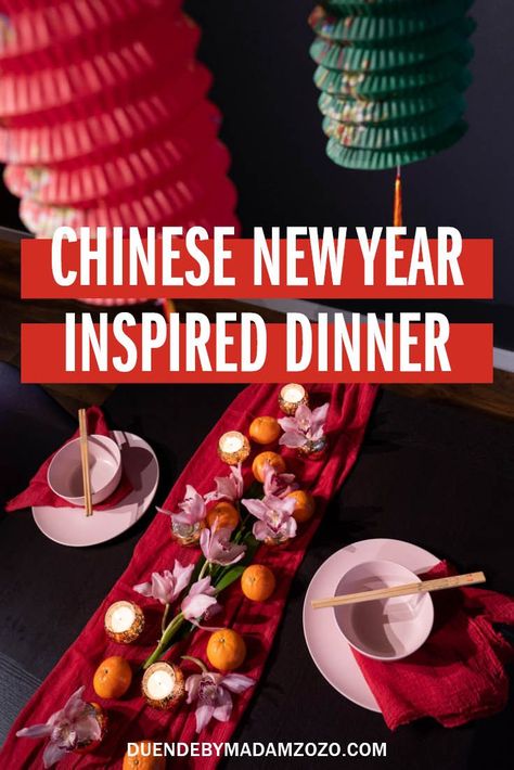 Lunar New Year Dinner Party, Chinese New Year Dinner Party, Chinese New Year Tablescape, Lunar New Year Dinner, New Year Dinner Party, Chinese New Year Dinner, New Years Dinner Party, Dinner Menu Planning, New Year Dinner